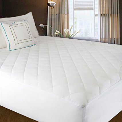 Hippih Hypoallergenic and Waterproof Quilted Fitted Mattress Pad , Queen