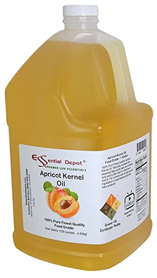 Apricot Kernel Oil - 1 Gallon - Food Grade - safety sealed HDPE container with resealable cap