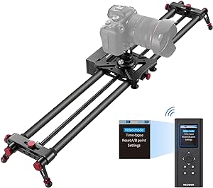 NEEWER 31.5"/80cm Motorized Camera Slider with 2.4G Wireless Control, Carbon Fiber Wireless Camera Slider Supports Video Mode, Time Lapse Photography, Horizontal Tracking and 120° Panoramic Shooting