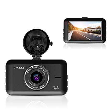 TryAce Dash Cam FHD 1080P Car DVR Dashboard Camera with 3" LCD Screen Parking Mode, WDR, G-Sensor, Loop Recording and Motion Detection Night Vision Car Recorder