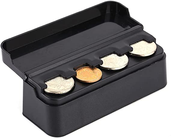 Coin Cash Holder Car, Portable Car Coin Holder Canadian Black Holder Changes Storage Box Car Coin Case Money Container for Car, Truck, RV Interior Accessories