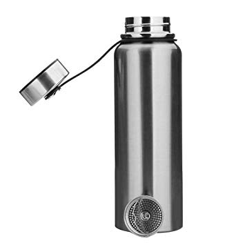 1.5L Metal Water Bottle Stainless Steel Vacuum Flask, Non-Leak Sports Water Bottles Drinks Bottle for Running, Gym, Cycling Multiple Specifications (Silver,1.5L (13x3.5 inch))