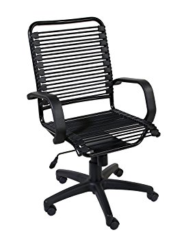 Eurø Style Bradley Bungie High Back Adjustable Office Chair with Arms, Black Bungies with Graphite Black Frame