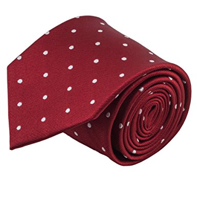 100% Silk Handmade Polka Dot Repp Tie Men's Necktie by John William