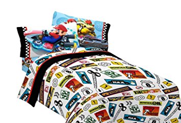 Nintendo Super Mario Road Rumble Microfiber Sheet Set, Twin