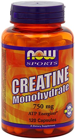 Now Foods Creatine Monohydrate  750mg Capsules, 120-Count