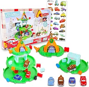 Disney Pixar Cars Advent Calendar Countdown to Christmas - 25 Day Lightning McQueen Calendar 2024 Bundle with Ornaments, Trinkets, Prizes, More | Disney Cars Holiday Gift Set for Kids, Adults