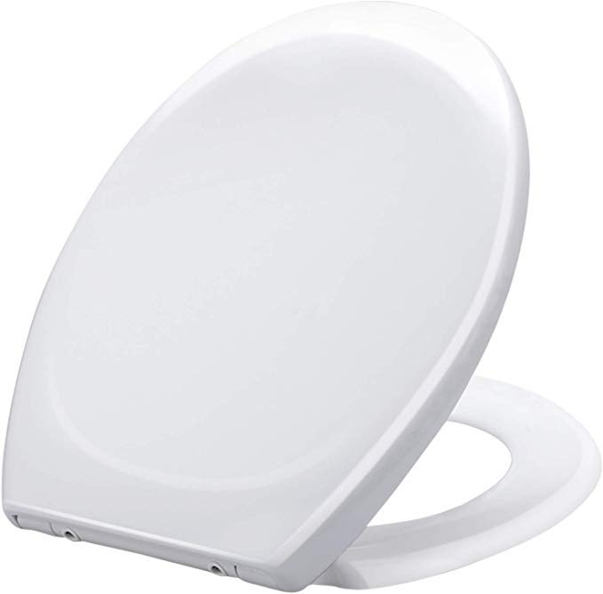 Toilet Seat, Urea-Formaldehyde Soft Close Toilet Seats with One Button Quick Release, Top Fixing O-Shaped Anti-Bacterial Material