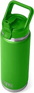 YETI Rambler 26 oz Bottle, Vacuum Insulated, Stainless Steel with Color Matching Straw Cap, Canopy Green