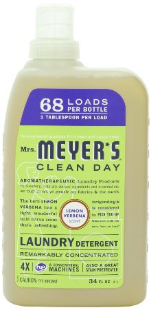 Mrs Meyer's Laundry Detergent Lemon Verbena 68 Load 34 fl oz