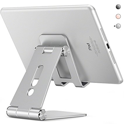 Adjustable Tablet Stand,Aodh Multi-Angle iPad Stand,Cell Phone Stand,iPhone Stand Dock, Nintendo Switch Stand and Holder for iPad, Android Smartphones, Samsung, Kindle Accessories (4-13 inch) (Silver)