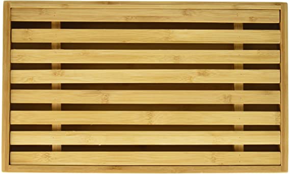Danesco Bamboo Bread Cutting Board with Crumb Catcher, 15 by 9-Inch,Brown