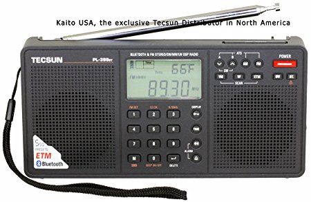 Tecsun PL398BT DSP Digital AM/FM/LW Shortwave Radio with Dual Speakers & Bluetooth, Black