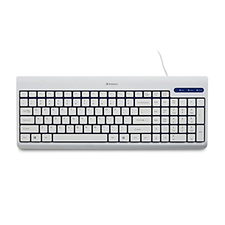 Verbatim USB Corded Keyboard, White (99377)