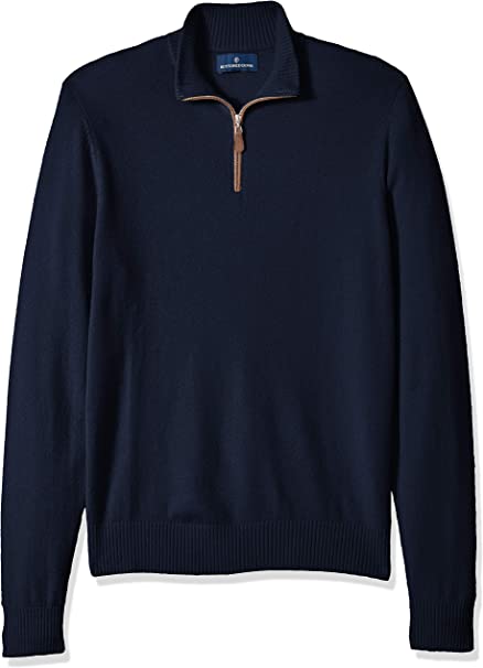 Amazon Brand - BUTTONED DOWN Men's 100% Premium Cashmere Quarter-Zip Sweater