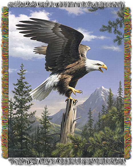 Hautman Brothers, Eagle Perch 48-Inch-by-60-Inch Acrylic Tapestry Throw by The Northwest Company