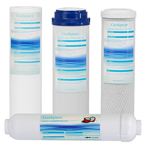 Universal Compatible Reverse Osmosis Filter Replacement Set (4 Pieces- NO membrane)