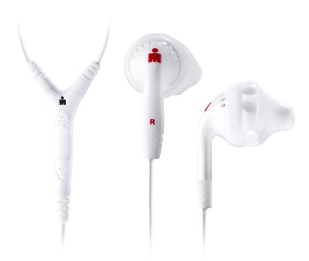 Yurbuds Ironman Inspire PRO 3 Button Control and Mic Sport Earbuds, White