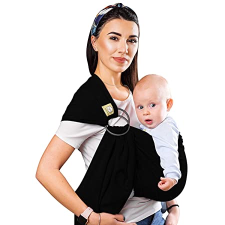 Baby Wrap Ring Sling Ergo Carrier - All-in-1 Stretchy Baby Wraps with Detachable Rings- Baby Sling - Infant Carrier - Babys Wrap - Hands Free Babies Carrier Wraps - Baby Shower Gift