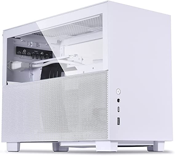 Lian Li Q58 White Color SPCC / Aluminum / Tempered Glass Mini Tower Computer Case , PCIe 4.0 Riser Card Cable Included - Q58W4