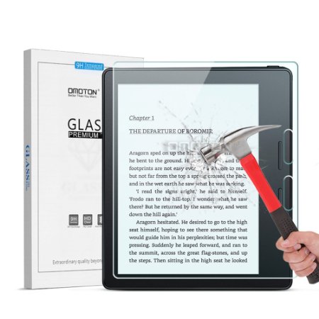 OMOTON Kindle Oasis Screen Protector - Tempered Glass Protector with [9H Hardness] [Crystal Clear] [Scratch-Resistant] [No-Bubble] for Kindle Oasis, Lifetime Warranty