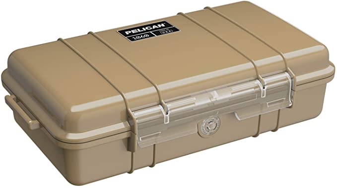 Waterproof Case | Pelican 1060 Micro Case - for iPhone, GoPro, Camera, and More (Desert Tan)