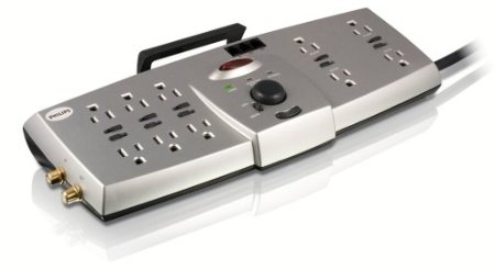 Philips SPP7355WA 10 Child Safe Outlet Resettable Home TheaterComputer Workstation Surge Protector