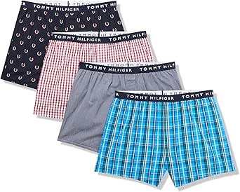 Tommy Hilfiger Mens Cotton Classics 4-Pack Woven Boxer