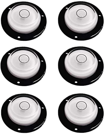 6Pcs/Set Bullseye Bubble Level Circular Precision Round Spirit Level Bubble Domed Multi-Directional Leveling for Home Camera Tripod Furniture Mural Levels Measuring Instruments Layout Tools