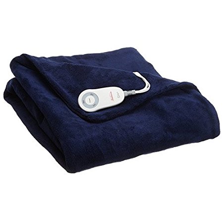 Sunbeam Microplush Electric Heated Throw Blanket Royal Blue