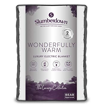 Slumberdown Wonderfully Warm Multi-Zone Electric Blanket with Twin Controls, Timer & 9 Heat Settings, King Size