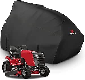 Rosefray Riding Lawn Mower Cover,Waterproof 420D Marine Grade Fabric-Universal Fit for John Deere,Cub Cadet,Craftsman ,etc.Decks Up to 54",UV, Dust, Snow for Outdoor.72''L*54''W*46''H Black