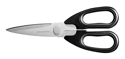 KitchenAid KKSSF4APOB Classic Forged Series All Purpose Kitchen Shears, Onyx Black, 4"