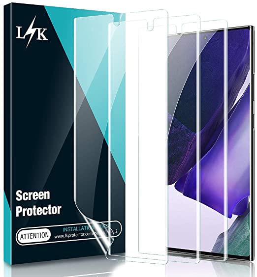 [3 Pack] L K Screen Protector for Samsung Galaxy Note 20 Ultra 6.9 Inch, [Self Healing] [in-Display Fingerprint] [Easy Install positioning tool] Bubble Free HD Effect Flexible PTU Film