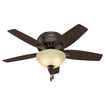 Hunter Fan Company 51081 Newsome Ceiling Fan with Light, 42"/Small, Premier Bronze