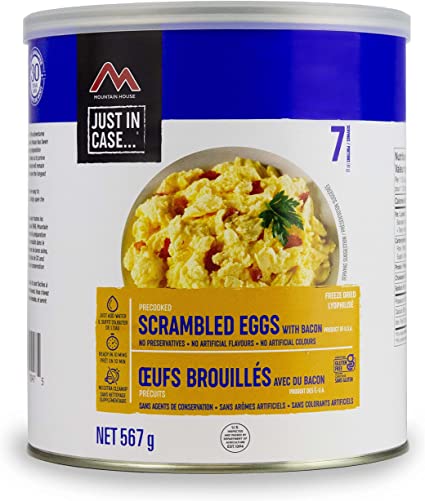 Mountain House Scrambled Eggs with Bacon | Freeze Dried Survival & Emergency Food | #10 Can | Gluten-Free | Breakfast Meal | Easy to Prepare | Delicious and Nutritious