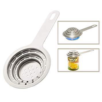 Universal Can Strainer food grade Stainless Steel Can Colander with handle, Vegetable and Fruit Can Strainer, No-Mess Tuna Can Press Strainer, Best for Canned Tuna versatile