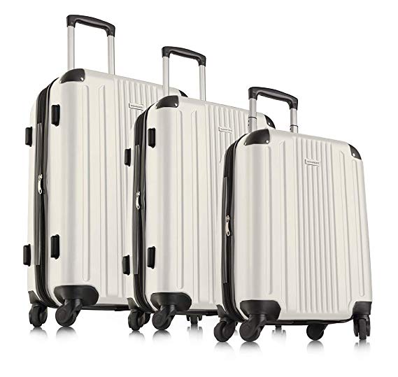 TravelCross Milano Luggage Expandable Lightweight Spinner Set - White, 3 piece (20''/ 24''/ 28'')