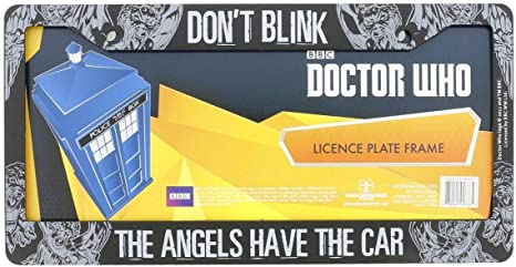 Doctor Who License Plate Frame - Don't Blink Weeping Angel Design 6.25" x 12.25"