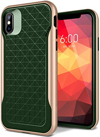 Caseology Apex for Apple iPhone Xs Case (2018) / for iPhone X Case (2017) - 3D Pattern Design - Pine Green
