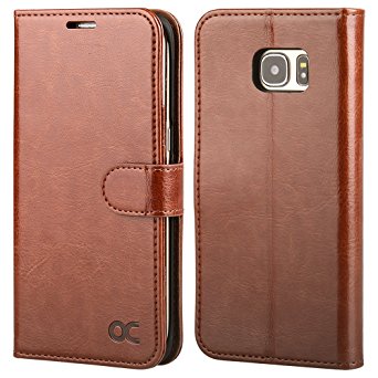 OCASE Galaxy S7 Edge Case Leather Wallet Flip Case For SAMSUNG Galaxy S7 Edge - Brown