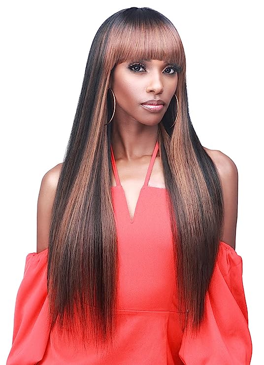 Bobbi Boss Long Straight Bang Wig - M405 JUNIPER, Special Color Wigs with High Heat Resistant Wigs (TBH1B/30)