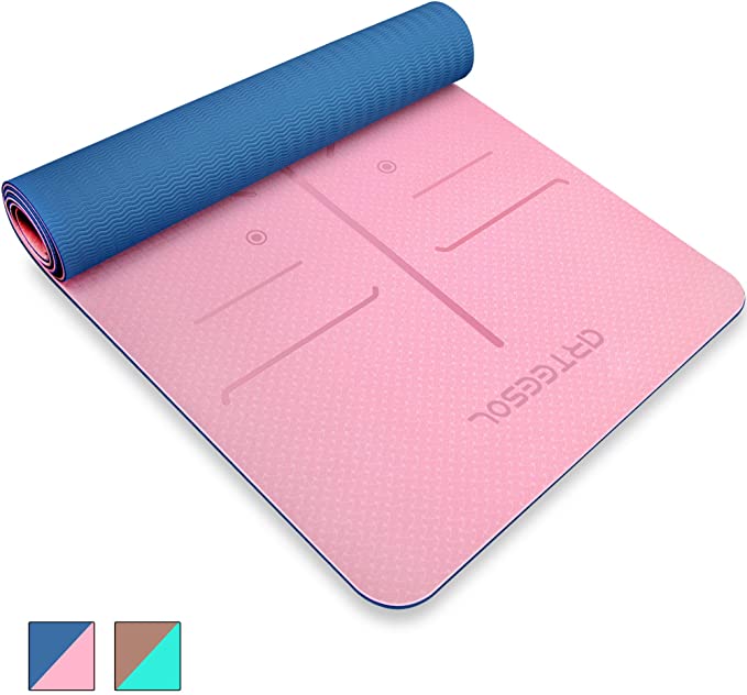 arteesol Yoga Mat, Non-Slip Exercise Mat Pollutant-Free TPE Material Fitness&Workout Mat with Carrying Strap for Yoga/Pilates/Exercises/Gymnastics -183 x 61 x 0.6 cm-10 Colors