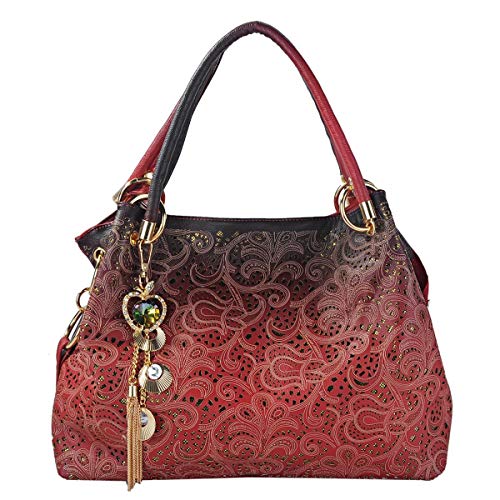 Tinksky Tote Handbag Womens Shoulder Bag Casual Signature Printing Pu Leather Tote