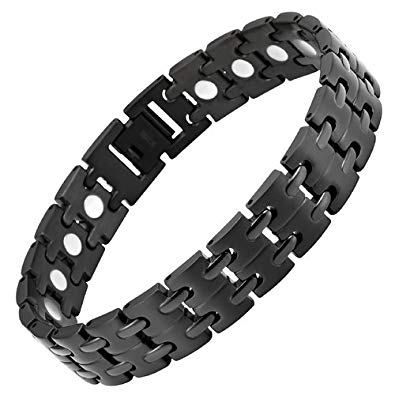 Willis Judd Titanium Magnetic Therapy Bracelet Black Size Adjusting Tool and Gift Box Included