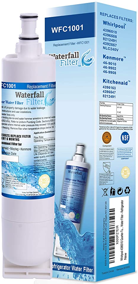 Waterfall Filter - Quarter Turn Cyst-Reducing Side-by-Side Water Filter Compatible with Whirlpool 4396510