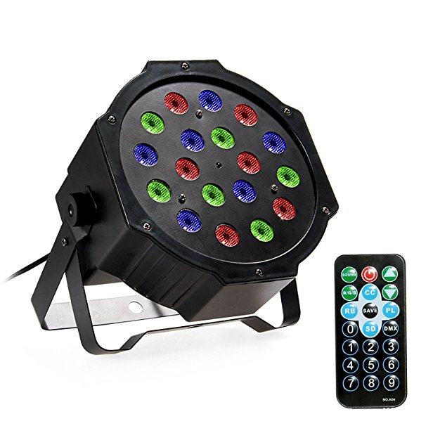 OxyLED LED Par Light, 18 LEDs Remote Control RGB Effects Party Stage Light for DJ Disco