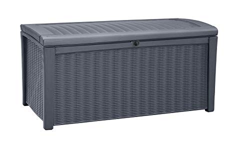 Keter 243549 Borneo 110 Gallon Deck Box, 4.7x4.7x16.3 inch, Grey