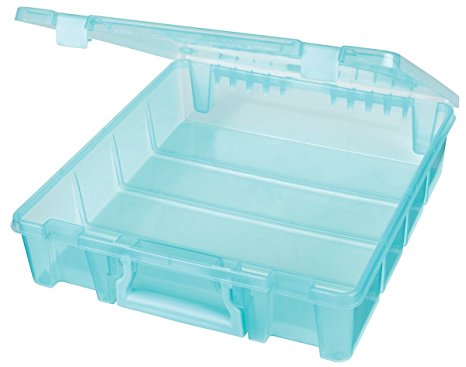ArtBin Super Satchel 1-Compartment Box- Plastic Art and Craft Supply Storage Container- Aqua Mist, 6955AA
