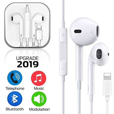Earphone In Ear Headphone with Mic Earbuds Wired Headset with Remote Control Stereo Noise Canceling Compatible with iPhone X 8/ 7 /7Plus（Bluetooth Connectivity）